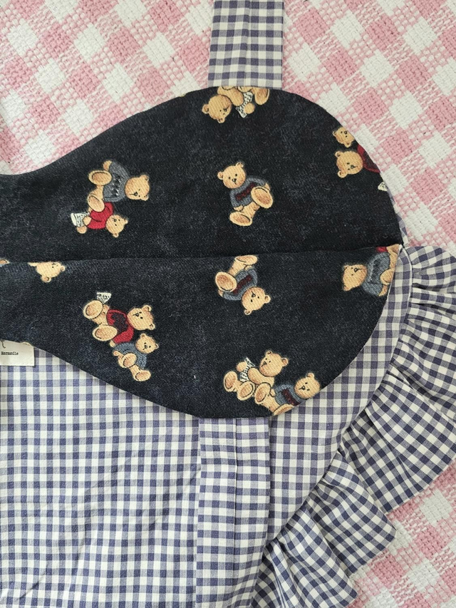 Tote bag coeur pliable en tissus upcyclés