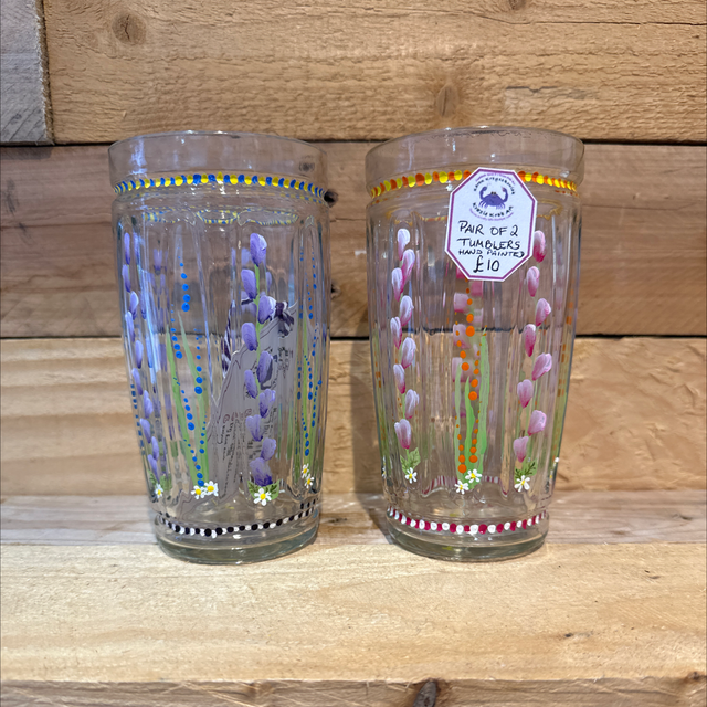 Hand Painted Pair of Tumblers 