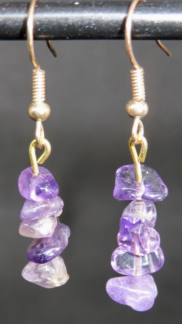 Boucle d'oreille pendante en Améthyste