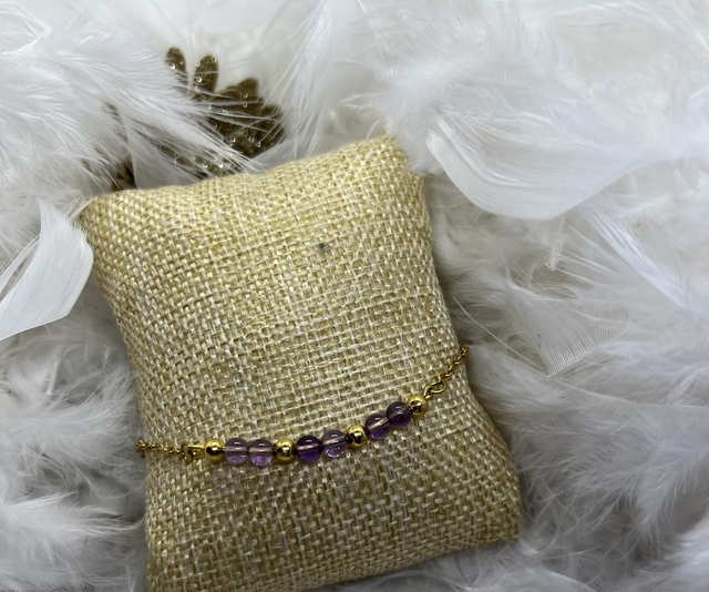 Bracelet améthyste version dorée 