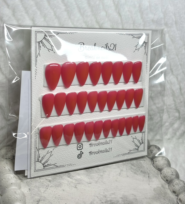 Aura nails rose/orange