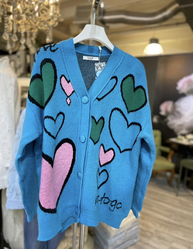 Strickjacke „Hearts“ AA ca.64 L ca.70