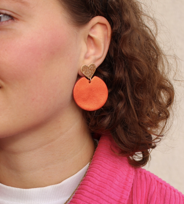 Kira • orange métallisé, doré pailleté