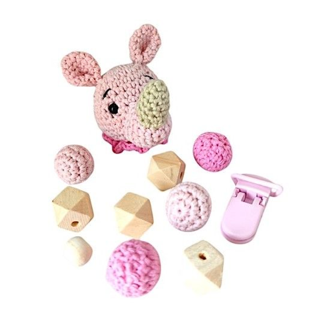 Attache-sucette rhinocéros à personnaliser