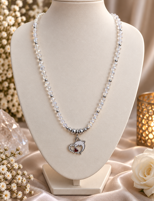 Collier coeur dauphin
