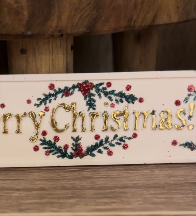 JESMONITE GOLD MERRY CHRISTMAS MAGNET
