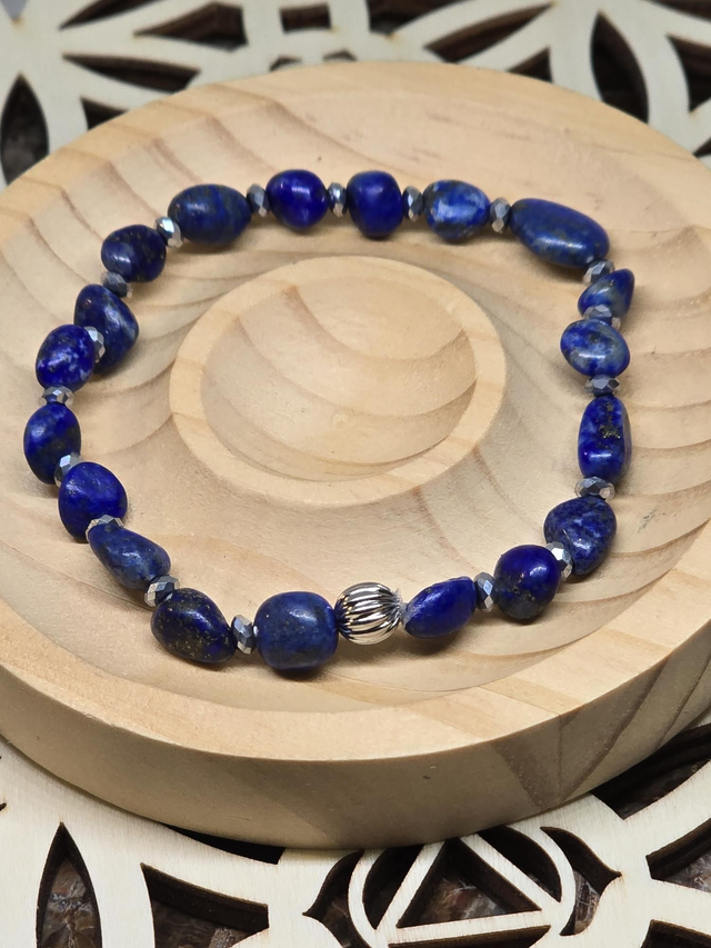 Bracelet Lapis lazuli petites pierres roulées 
