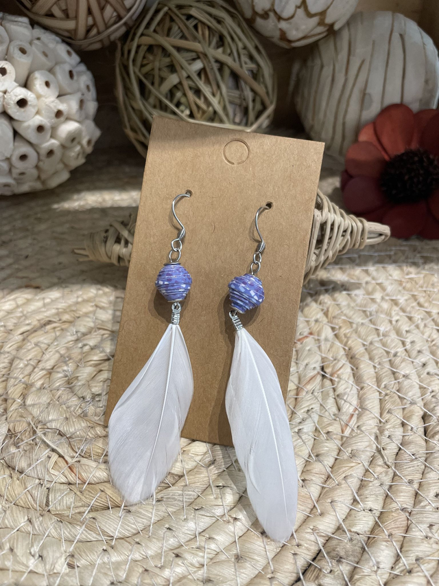 Boucle d’oreille plume ARTEMIS