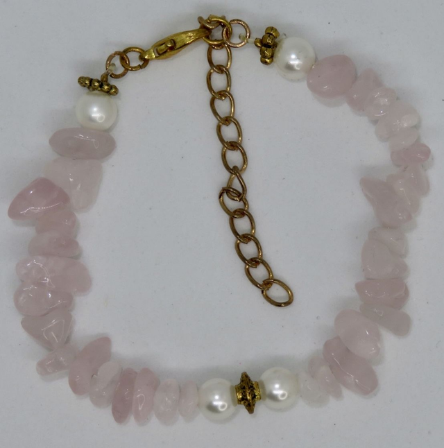 Bracelet en Quartz rose et fermoir