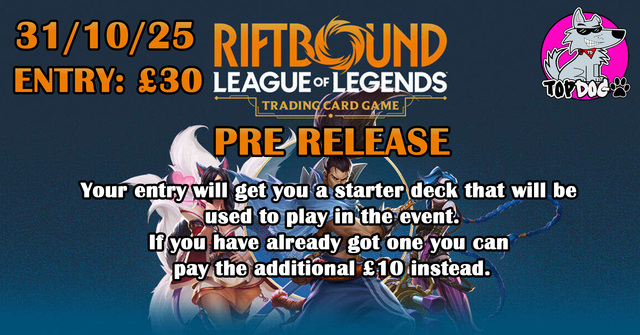 RIFTBOUND SET ONE PRE RELEASE 31.10.25