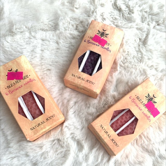 6 beeswax candles 