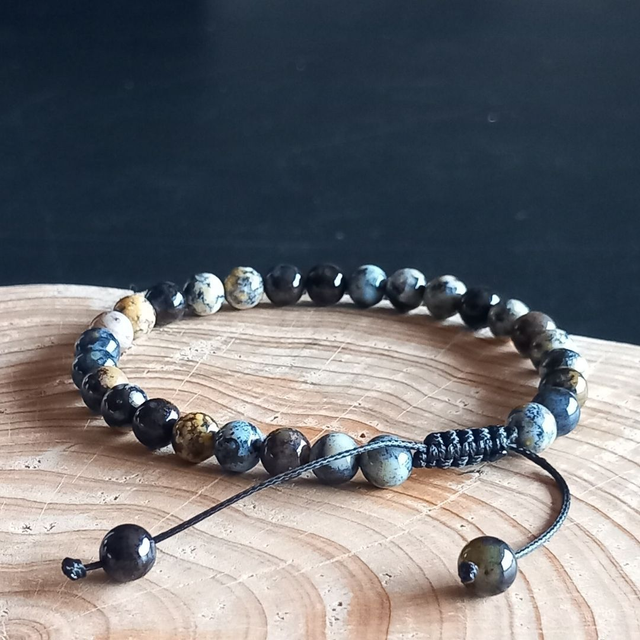 Bracelet ajustable en Jaspe océan