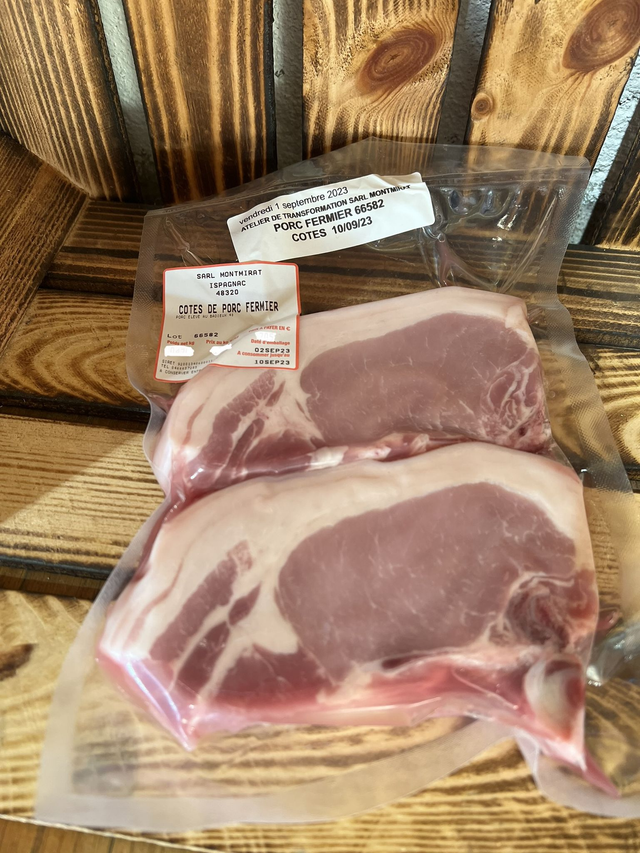 Côtes de porc fermier 470g