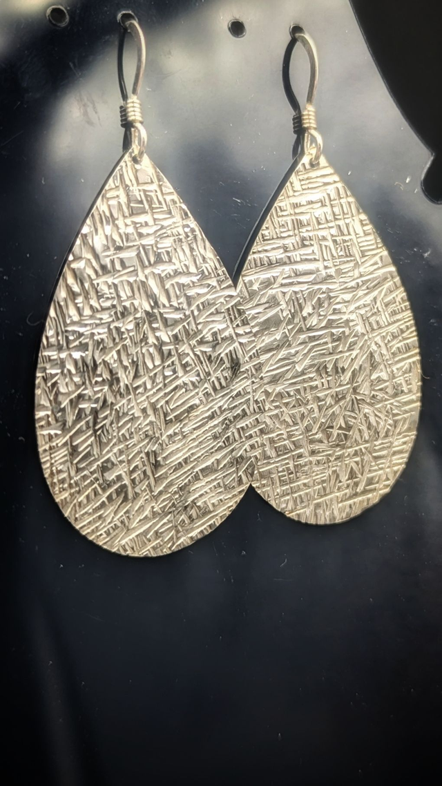 Boucles d'oreilles Argent Martelé Goutte