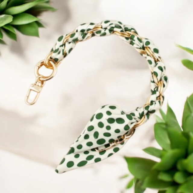 Collier de Coque de Téléphone avec Foulard en Soie, Fermoir Doré - 34 CM