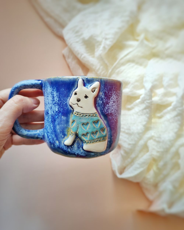 Kubek z buldożkiem francuskim