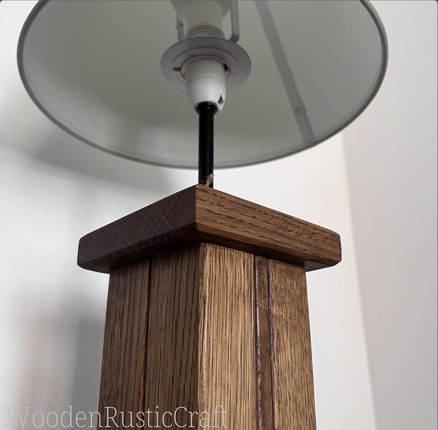 Tall Reclaimed Wood Table Lamp – Upcycled Rustic Lighting