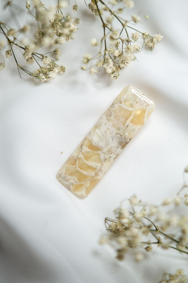 Coloris écru - Barrette rectangle