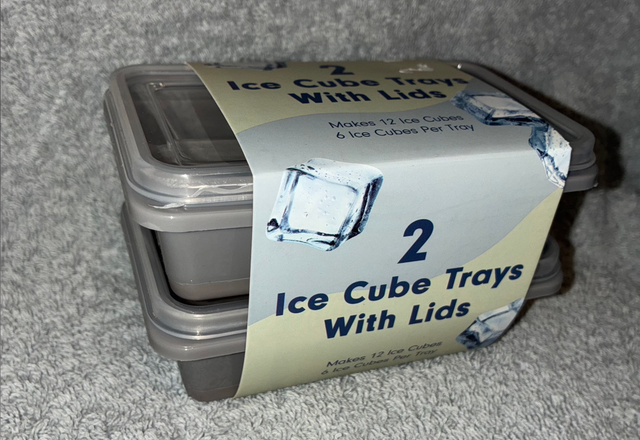 2 Ice Cube Trays With Lids