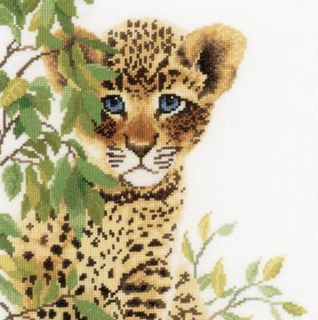 Counted Cross Stitch Kit: Little Panther (Evenweave) by Lanart