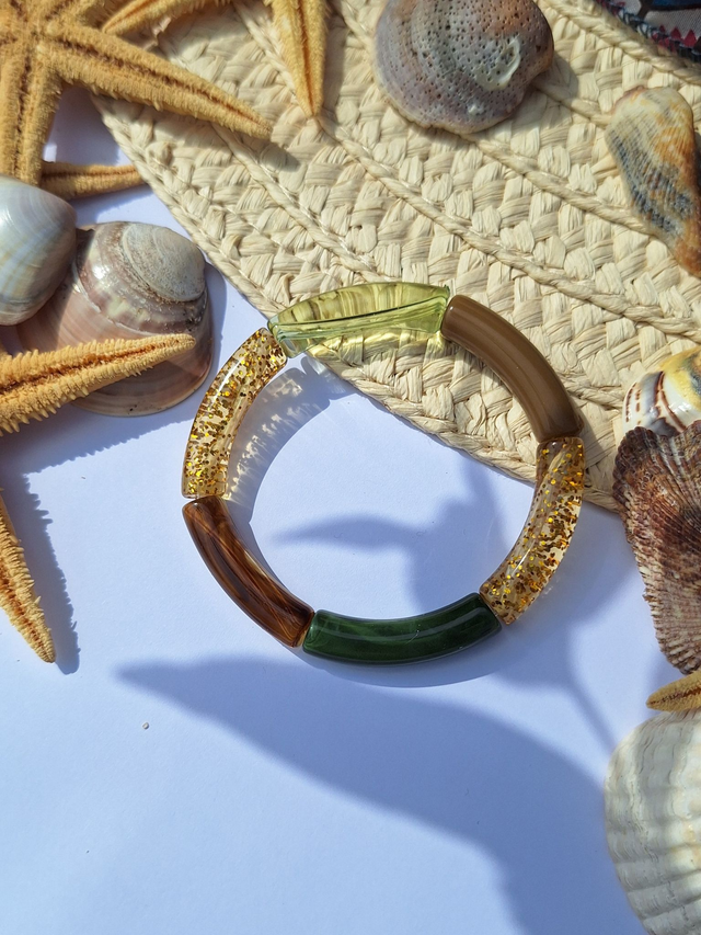 Bracelet Scarlett - 💚🤎 et doré