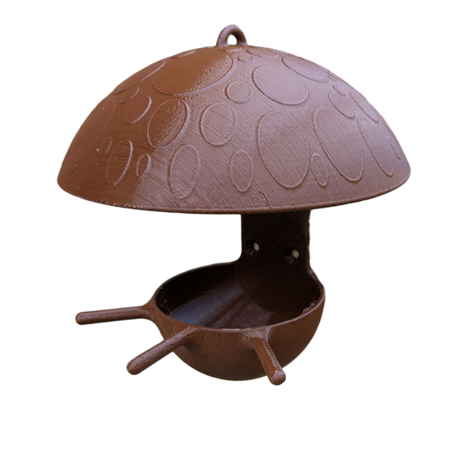 Mangeoire à oiseaux de la nature à suspendre ou murale en forme de champignon