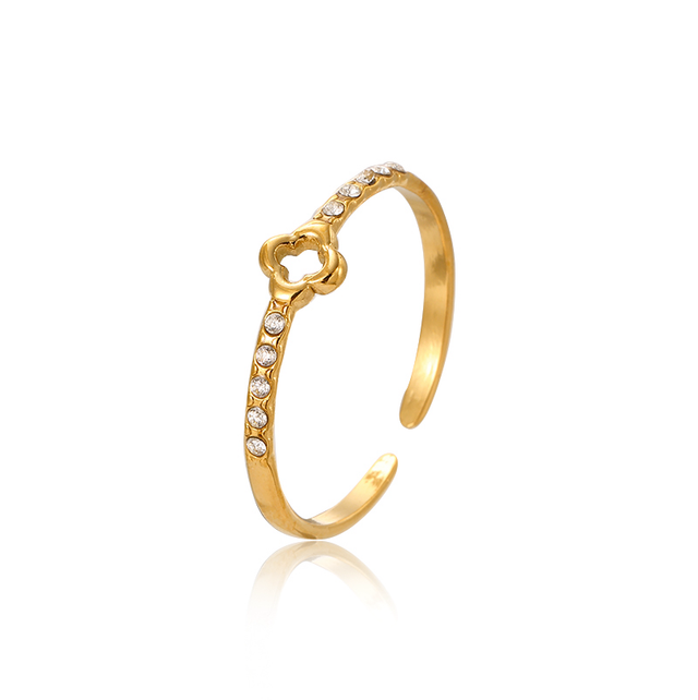 Bague trèfle fin