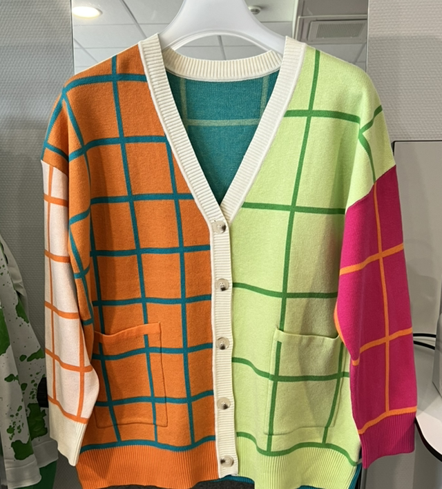 Strickjacke „Grid“ AA ca.65 L ca.70