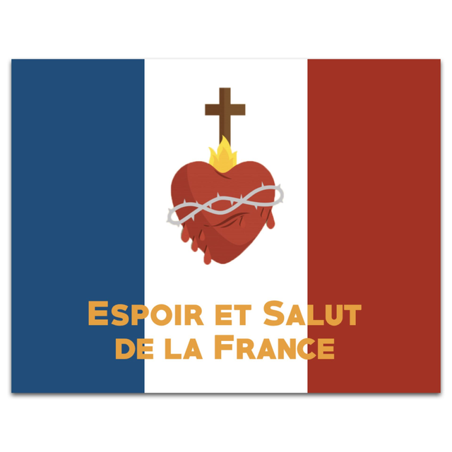 Ecusson Sacré Coeur de Jesus Espoir et Salut de la France