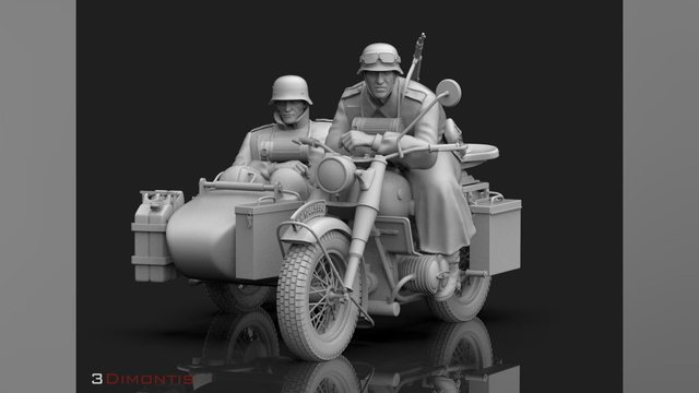3DiMontis - WW2 German motor crew for BMW R75
