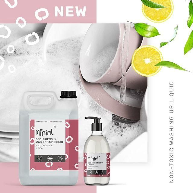 Pre-filled 5L container of Washing Up Liquid (Wild Rhubarb &amp; Lemon or Unscented)