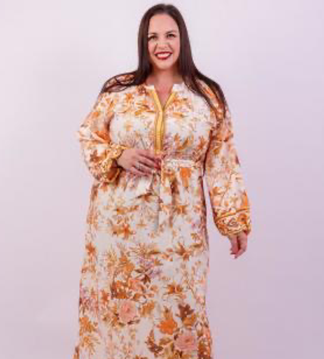 85-4. Robe longue imprimée 