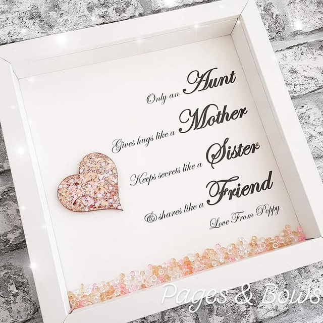 Auntie personalised heart frame, gift for Aunt
