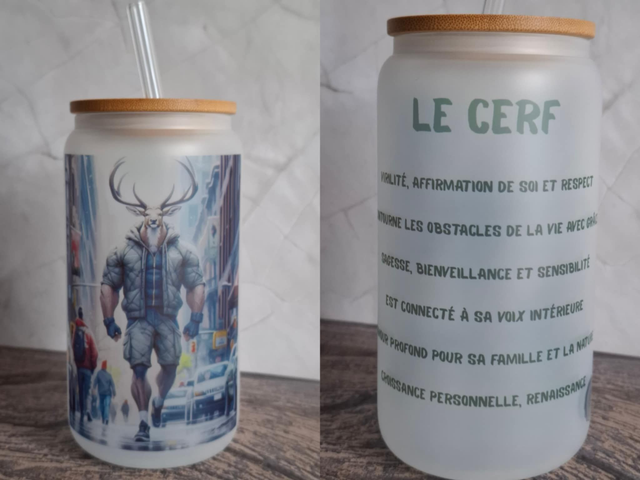 Verre givré cerf
