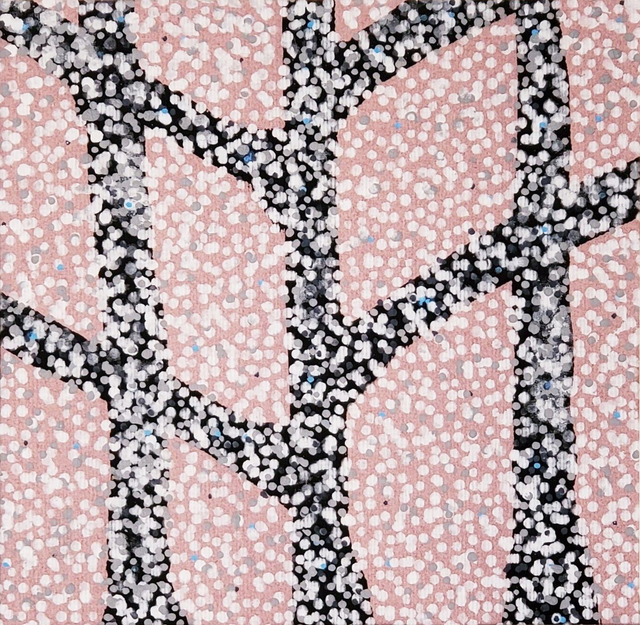 Peinture "Petites ombres et pétales no. 2" - 20 x 20 cm (1)