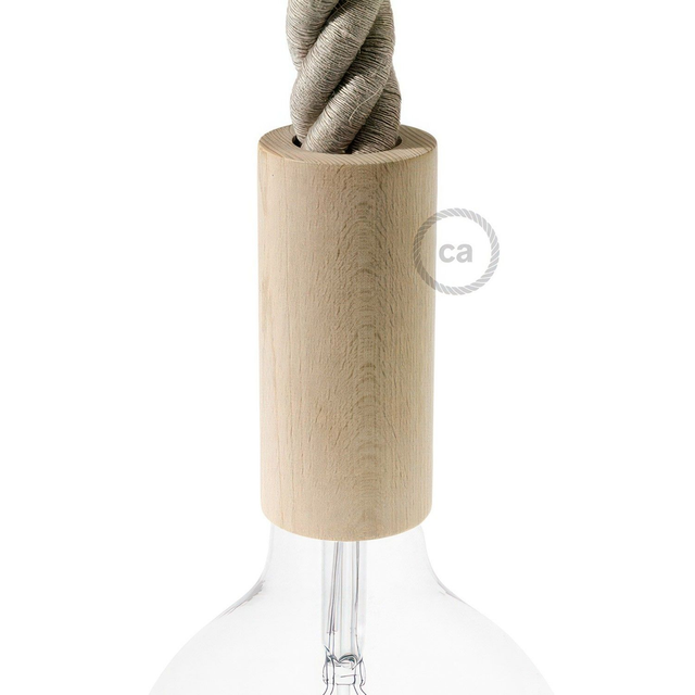 Holz Lampenfassung für 3XL-Seilkabel
