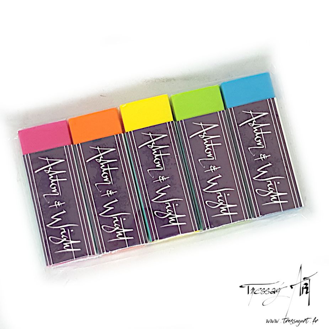 ASHTON & WRIGHT - LOT DE 5 GOMMES - COULEURS - AW010