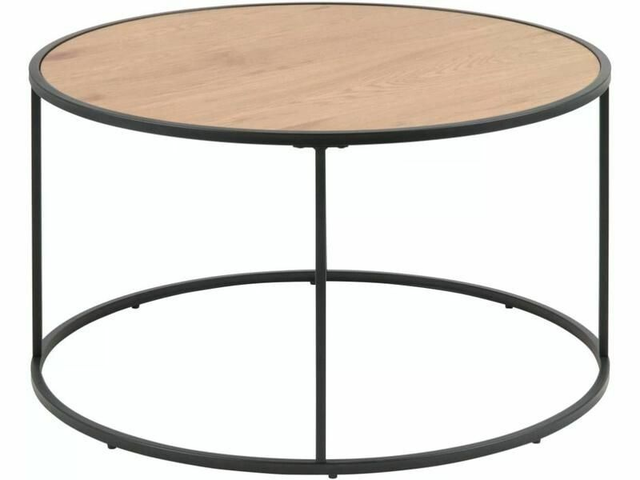 AC Design Table basse Seaford Ronde, Nature/Noir