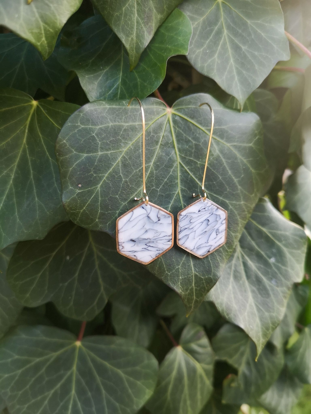 Collection Marbres Blancs - Boucles d&#039;oreilles Jane