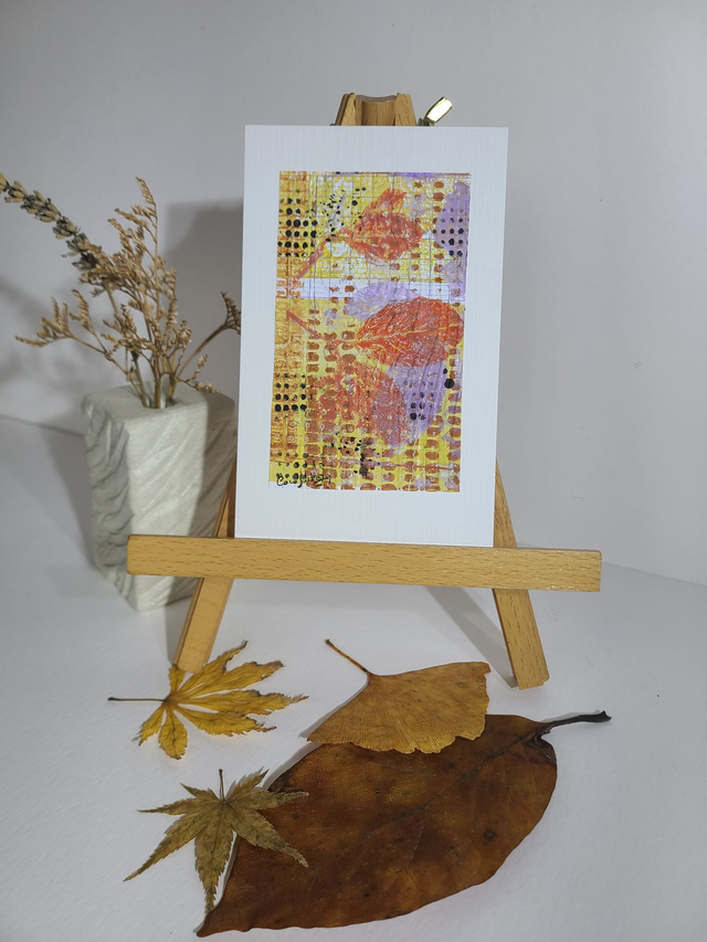 Carte végétale graphique gauffrée 