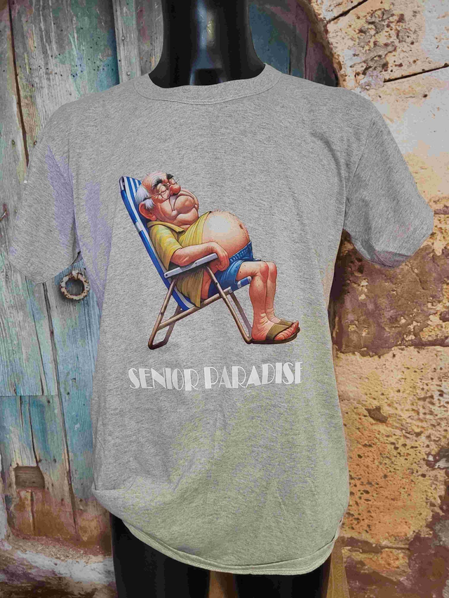 T-SHIRT GRIS HOMME 2XL SENIOR PARADISE(BZ18)