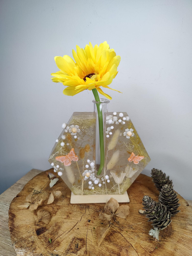 Vase multi fonctions hexagonal aux tons pastels 