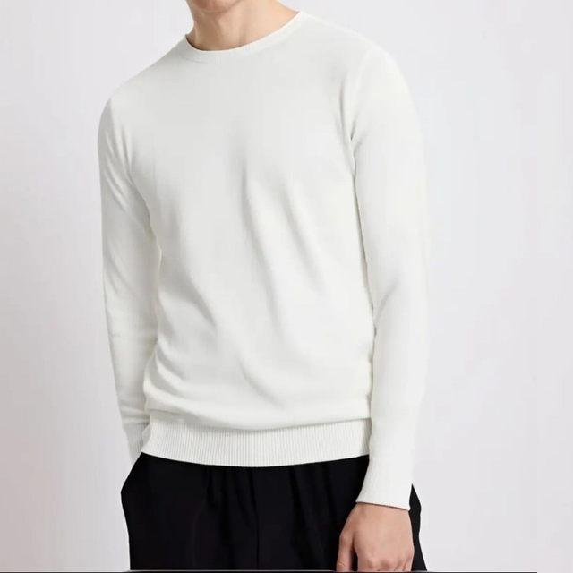  Maglioncino slim fit Invernale tinta unita Bianco