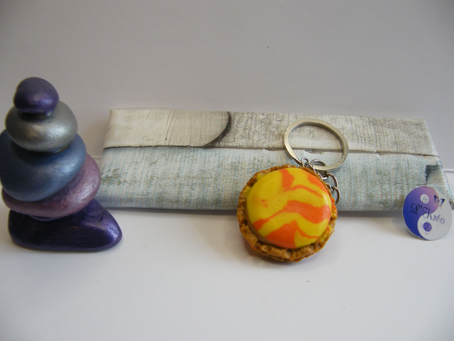 Macaron Orange/Jaune marbré