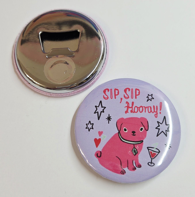 "SipSip Hooray" Magnet + Flaschenöffner 