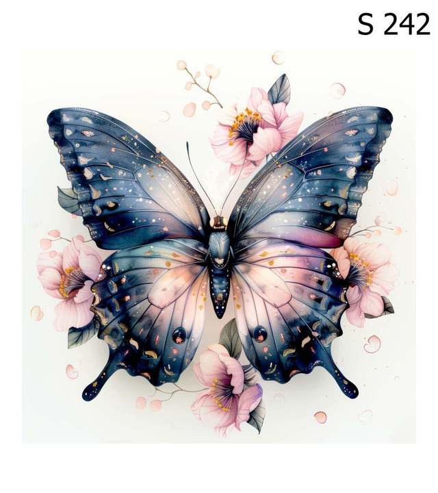 Panneau Papillon 4 en simili 30x30cm 