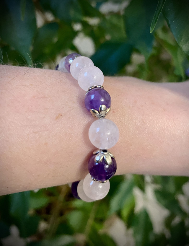 Bracelet Quartz Rose et Améthyste