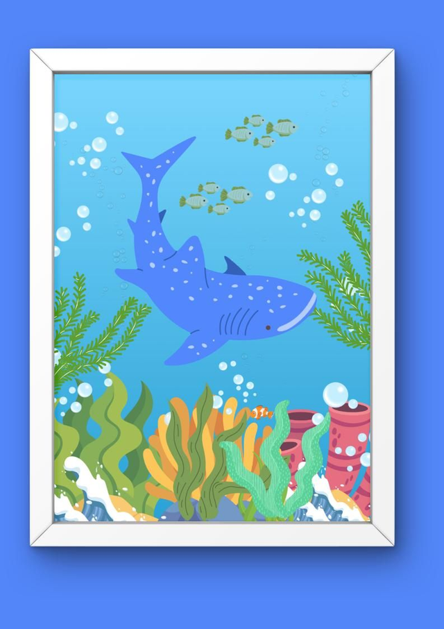 Whale Shark - Under the Sea Art Print unframed 