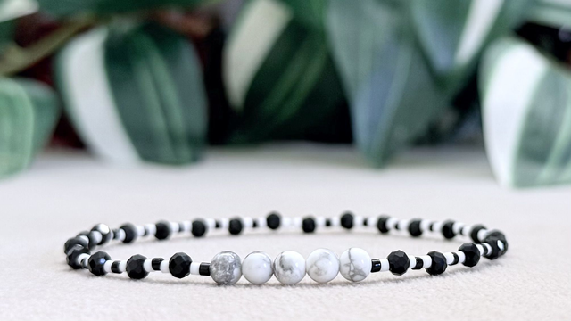 Bracelet | Howlite - Éléments Facettés 3