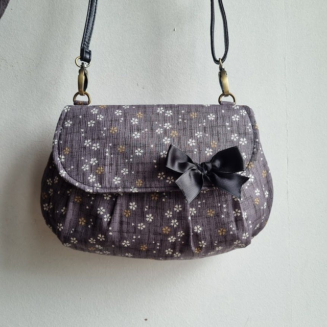 Sac forme pochette "Sakura" gris